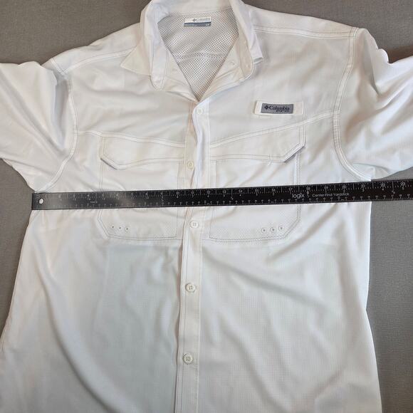 Columbia PFG Omni-Shade Fishing Shirt White Long Sleeve Men’s S Vented - Picture 11 of 15